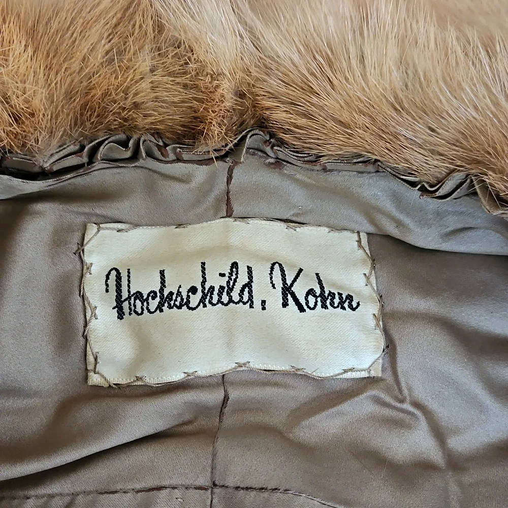 Vintage real mink shawl wrap with pockets S/M/L